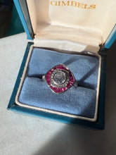 Load image into Gallery viewer, y2k Pink Glass Sterling Silver Ring Size 8
