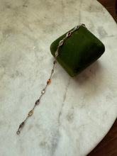 Load image into Gallery viewer, Italian 14k Yellow Gold Multicolor Station Bracelet 7.75”
