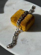 Load image into Gallery viewer, Vintage Solid Sterling Silver Figaro Link Bracelet 8.15”
