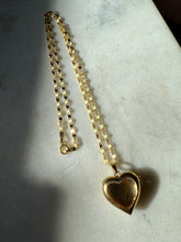 Load image into Gallery viewer, Gold Vermeil Heart Locket Necklace 16”
