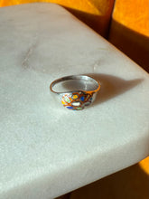 Load image into Gallery viewer, Vintage Enamel Sterling Silver Dainty Ring Size 6.25
