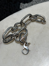 Load image into Gallery viewer, Chunky Hollow Sterling Silver Bracelet 7.75”
