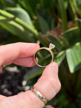 Load image into Gallery viewer, Vintage Solid 14k Gold Cigar Band Diamond Ring Size 5.5
