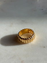 Load image into Gallery viewer, Gold Vermeil Ribbed Ring Size 8.5
