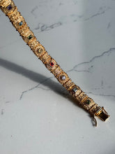 Load image into Gallery viewer, Chunky Gold Vermeil Multi-Gemstone Bracelet 7.25”
