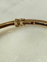 Load image into Gallery viewer, Vintage Princess Cut Natural Blue Sapphire 14k Yellow Gold Bangle Bracelet
