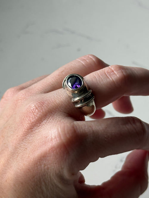 Amethyst Sterling Silver Ring Size 8
