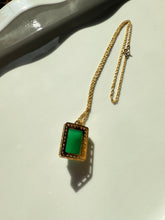 Load image into Gallery viewer, Chrysoprase &amp; CZ Gold Vermeil Necklace 18”
