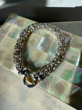 Load image into Gallery viewer, Milor Italy Chunky Byzantine Sailor Bolt Clasp Sterling Silver Bracelet 7.5”
