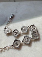 Load image into Gallery viewer, Vintage Roses &amp; Saints Sterling Silver Rosary Bracelet 7”-8”
