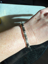 Load image into Gallery viewer, Vintage Birmingham Sterling Silver Bamboo Bangle Bracelet 6.5”
