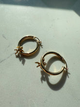 Load image into Gallery viewer, Vintage Hanging Cherub 14k Yellow Gold Hoops
