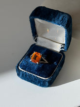 Load image into Gallery viewer, Orange Glass Sterling Silver Ring Size 7.25
