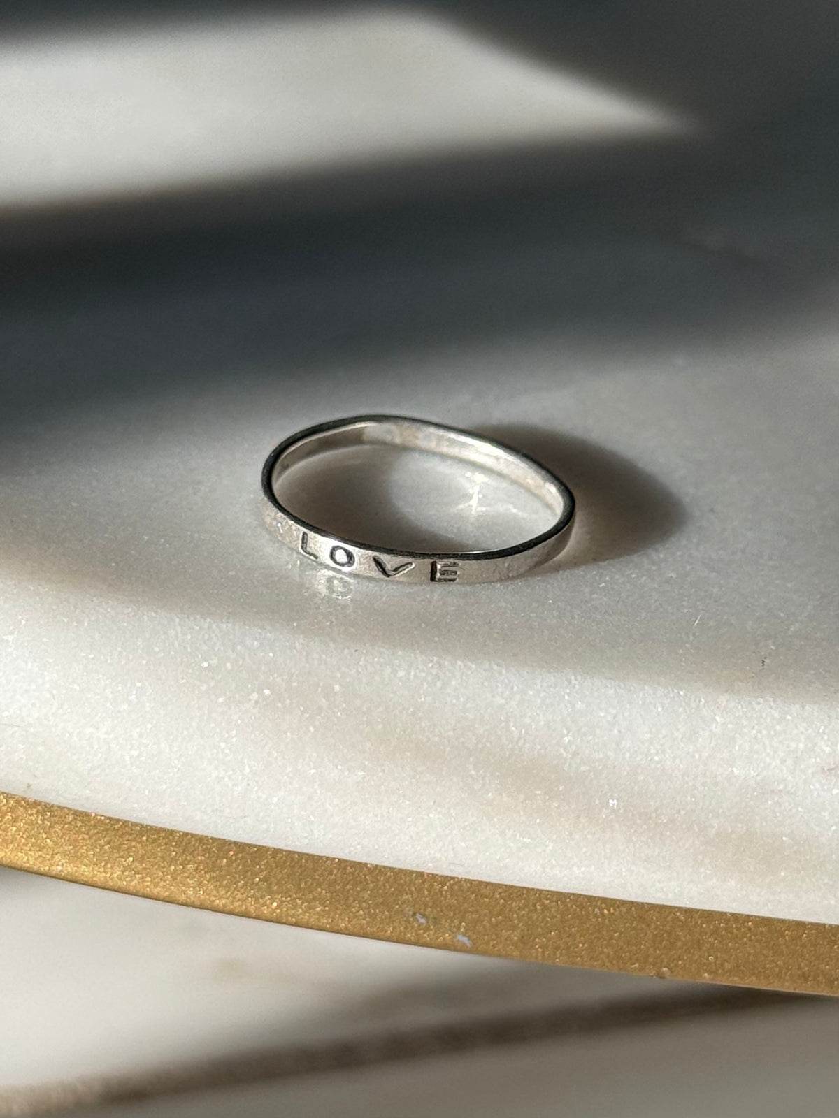 Dainty Love Sterling Silver Ring Size 4.5