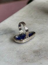 Load image into Gallery viewer, Chunky Lapis Sterling Silver Ring Size 9
