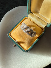 Load image into Gallery viewer, Chain Link Zircon Sterling Silver Ring Size 7.5
