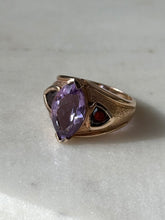 Load image into Gallery viewer, Garnet &amp; Amethyst Gold Vermeil Ring Size 8
