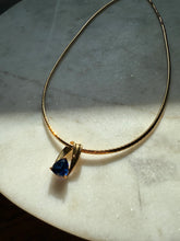Load image into Gallery viewer, Blue Gemstone Gold Vermeil Necklace 18”
