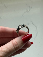 Load image into Gallery viewer, Sterling Silver Black &amp; White Glass Stone Ring Size 8
