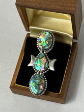Load image into Gallery viewer, Abalone Shell Sterling Silver Elongated Ring Size 5
