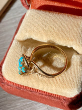 Load image into Gallery viewer, Early 1900s 14k Gold Turquoise Cabochon Cross Ring
