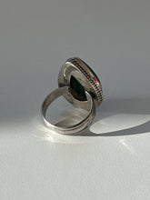 Load image into Gallery viewer, Vintage Malachite Sterling Silver Ring Size 7.5

