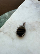 Load image into Gallery viewer, Black Onyx &amp; Mother of Pearl Sterling Silver Cameo Pendant
