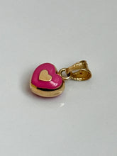 Load image into Gallery viewer, Italian Pink Enamel 14k Gold Heart
