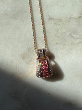 Load image into Gallery viewer, Rose Gold Vermeil Pink &amp; White Glass Necklace 18”

