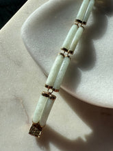 Load image into Gallery viewer, Green Jade Double Row 14k Gold Bracelet 7”
