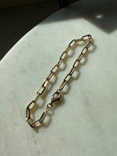 Load image into Gallery viewer, Gold Vermeil Paperclip Link Bracelet 7”
