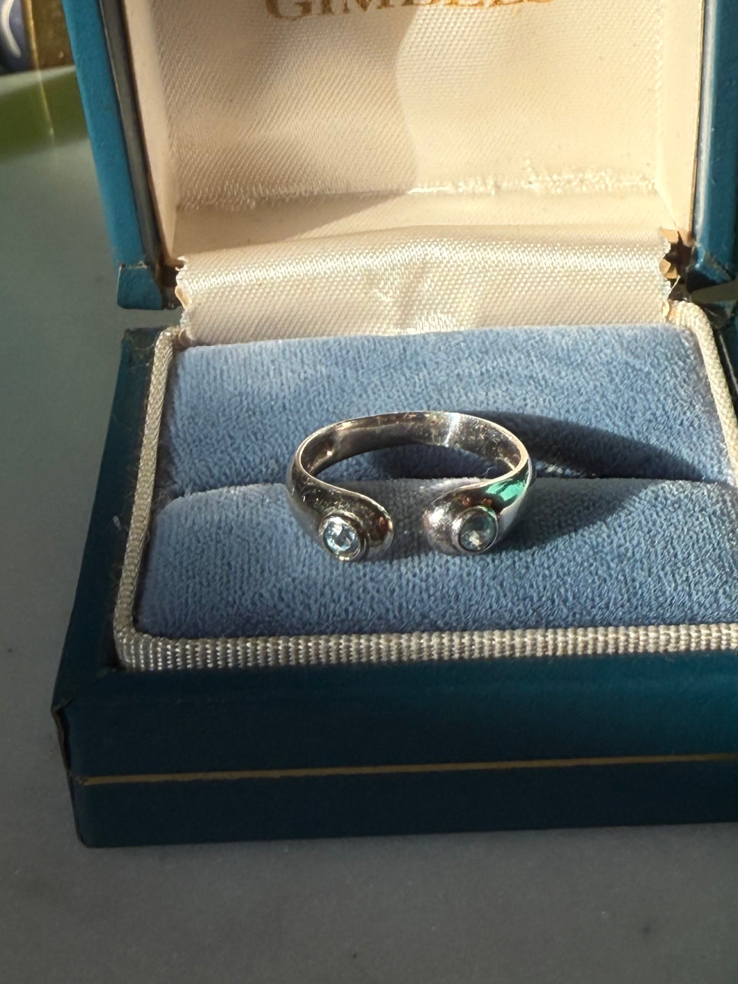 Blue Topaz Sterling Silver Ring Size 4.5