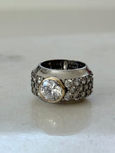 Load image into Gallery viewer, Chunky Sterling &amp; Gold Quartz Ring Size 5
