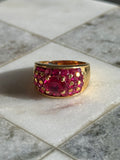 Synthetic Pink Sapphire Gold Vermeil Ring Size 10