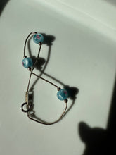 Load image into Gallery viewer, Floral Glass Bead Sterling Silver Bracelet 7”
