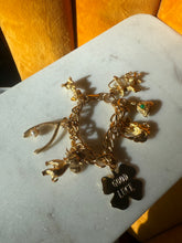 Load image into Gallery viewer, Good Luck Chunky Gold Plated Charm Bracelet 6”
