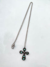 Load image into Gallery viewer, Turquoise Sterling Silver Cross Necklace
