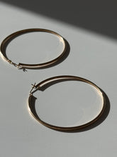 Load image into Gallery viewer, Vintage 14k Yellow Gold Large Hoops 2.25”
