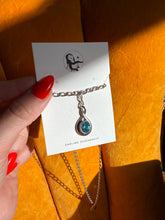 Load image into Gallery viewer, Vintage Blue Topaz Sterling Silver Necklace 18.5”
