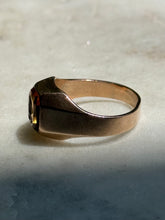 Load image into Gallery viewer, Antique Intaglio Citrine 14k Rosey Gold Ring Size 7
