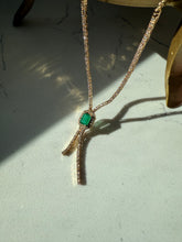 Load image into Gallery viewer, Italian Vintage 14k Yellow Gold 2.0ctw Natural Diamond &amp; Emerald Necklace
