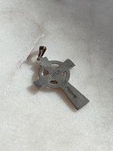 Load image into Gallery viewer, Green Enamel Sterling Silver Cross Pendant
