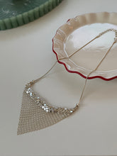 Load image into Gallery viewer, Vintage Mesh Chainmail Sterling Silver Necklace 16”-18”
