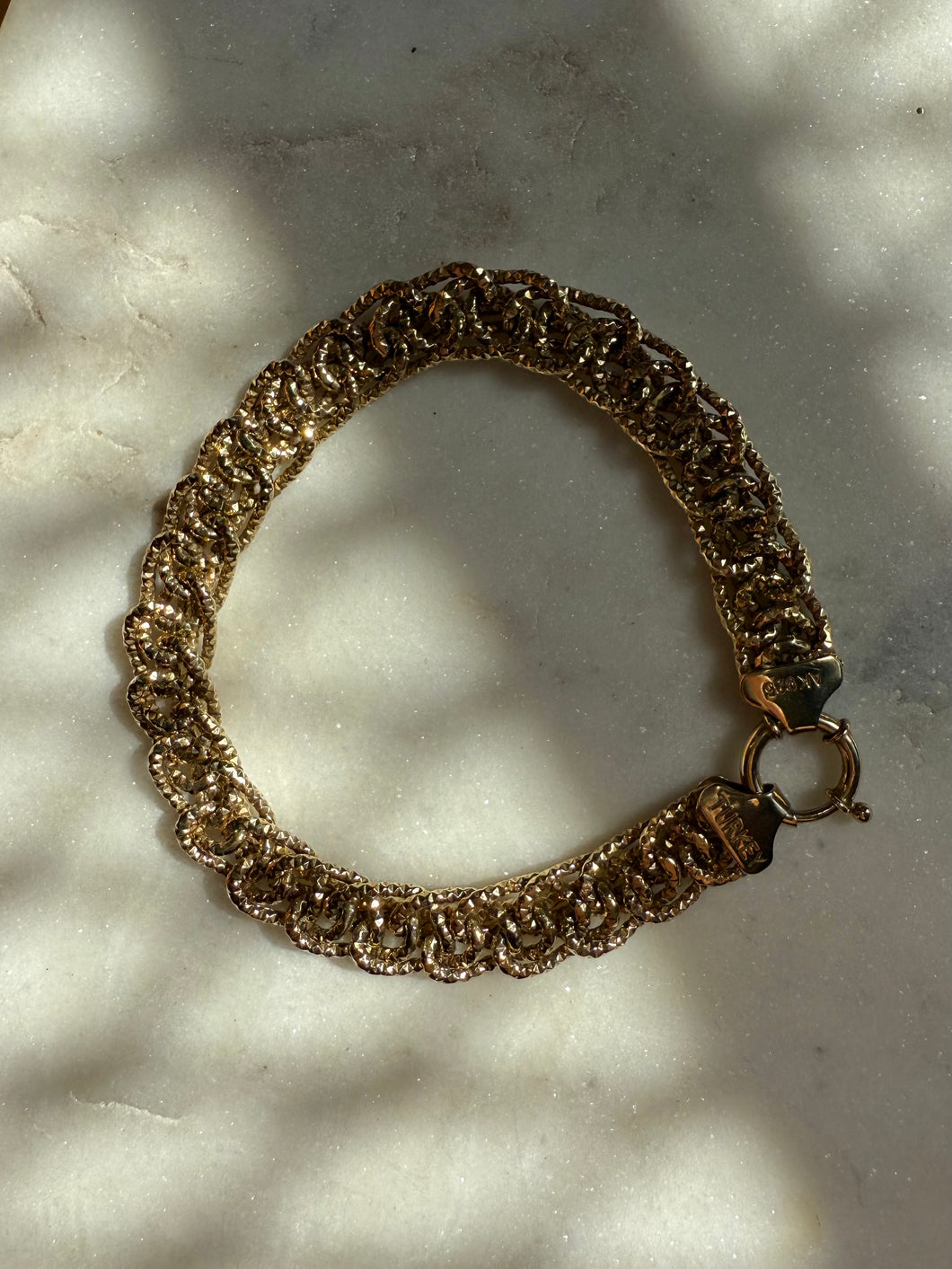 Gold Vermeil Sailor Hook Clasp Bracelet 8”