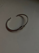 Load image into Gallery viewer, CZ Heart Sterling Silver Cuff Bracelet
