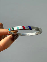 Load image into Gallery viewer, Mexico Multistone Inlay Sterling Bangle
