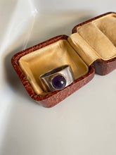 Load image into Gallery viewer, Amethyst Cabochon Vintage Sterling Silver Ring
