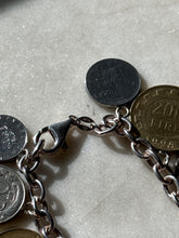 Load image into Gallery viewer, Vintage Milor Italy Sterling Silver Coin Bracelet 7.75”
