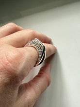 Load image into Gallery viewer, Modernist Sterling Silver CZ Ring Size 8.5
