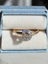 Load image into Gallery viewer, ‘D’ Diamond Initial 14k Gold Ring
